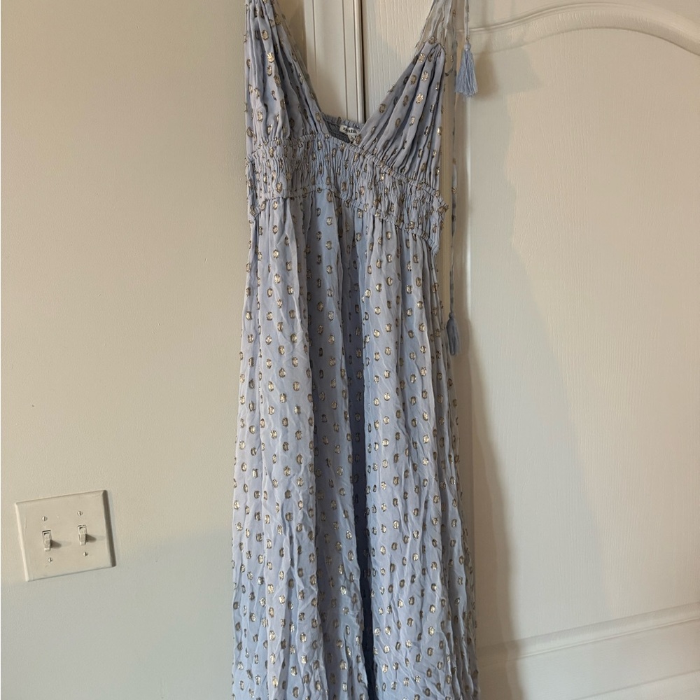 Elegant Blue Floral Women's Dress